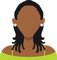 africano mujer avatar en plano estilo. aislado ilustración vector