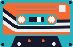 Retro Cassette Tape Illustration. in Vintage 90s Style vector