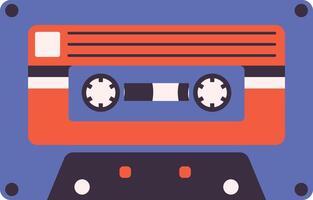 Retro Cassette Tape Illustration. in Vintage 90s Style vector