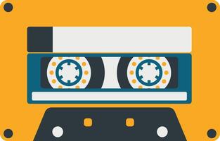 Retro Cassette Tape Illustration. in Colorful Vintage Style vector