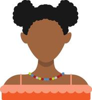 africano mujer avatar en plano estilo. aislado ilustración vector