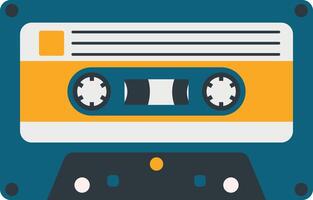 Retro Cassette Tape Illustration. in Colorful Vintage Style vector