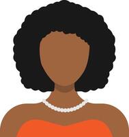 africano mujer avatar en plano estilo. aislado ilustración vector
