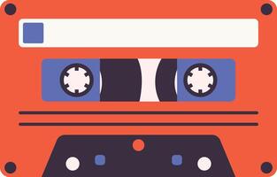 Retro Cassette Tape Illustration. in Vintage 90s Style vector