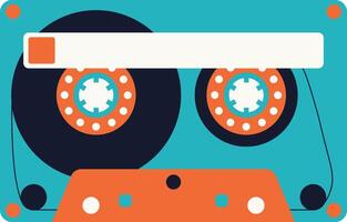 Retro Cassette Tape Illustration. in Vintage 90s Style vector