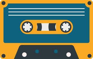 Retro Cassette Tape Illustration. in Colorful Vintage Style vector