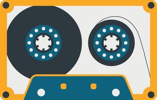 Retro Cassette Tape Illustration. in Colorful Vintage Style vector