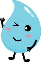 Cute Water Drop Character. Flat Cartoon Illustration on White Background vector