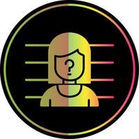 Suspect Glyph Due Color Icon Design vector