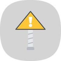 Caution Flat Curve Icon Design vector