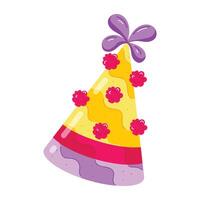 Birthday Hats Flat Stickers vector