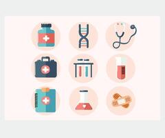 Medicine Elements Isolated Set Illustration vector