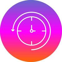 Back In Time Line Gradient Circle Icon vector