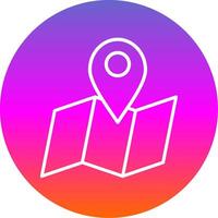 Map Pointer Line Gradient Circle Icon vector