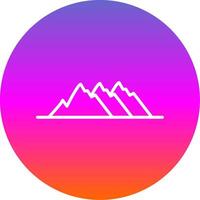 Mountain Line Gradient Circle Icon vector