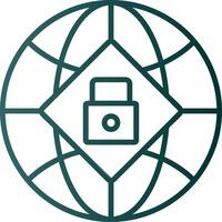 Global Security Line Gradient Icon vector