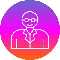 Professor Line Gradient Circle Icon vector