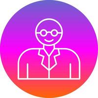 Professor Line Gradient Circle Icon vector