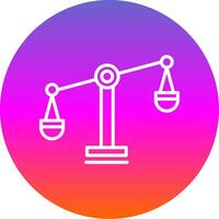 Balance Scale Line Gradient Circle Icon vector