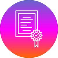 Certificate Line Gradient Circle Icon vector