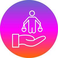 Dicision Line Gradient Circle Icon vector