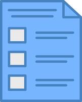 Document Line Filled Blue Icon vector