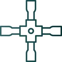 Lug Wrench Line Gradient Icon vector