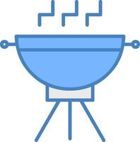 Grill Line Filled Blue Icon vector