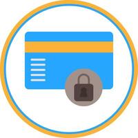 Credit Card Secure Flat Circle Icon vector