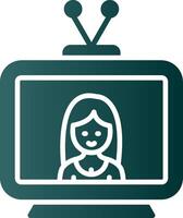 icono de gradiente de glifo de televisión vector