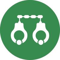 Handcuffs Multi Color Circle Icon vector