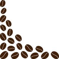 Abstract corner frame border of coffee beans in trendy brown. Greetings or cards Design concept. Copy space. Isolate EPS template for lettering, cards, poster, banner, promo, billboard or web vector