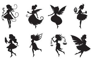 Fairy Silhouette white background pro design vector