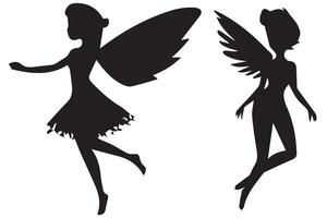 Fairy Silhouette white background pro design vector