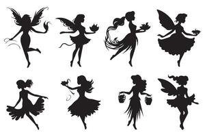 Fairy Silhouette white background pro design vector