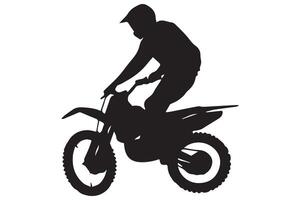 Set of silhouettes of man riding on motocross pro design vector