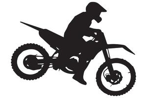 silhouettes of motorcycle jumping free design vector