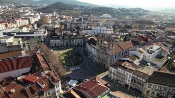 Fly Above City of Braga Portugal video