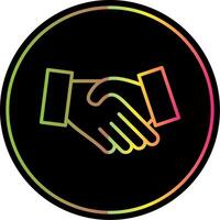 Hand Shake Line Gradient Due Color Icon Design vector