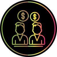 Seo Team Money Line Gradient Due Color Icon Design vector