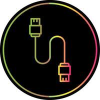 Database Cable Line Gradient Due Color Icon Design vector