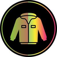 chaqueta glifo debido color icono diseño vector