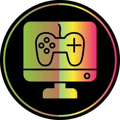 Game Development Glyph Due Color Icon Design