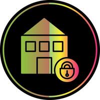 hogar seguridad glifo debido color icono diseño vector