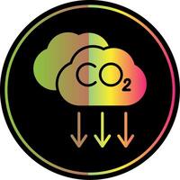 Co2 Glyph Due Color Icon Design vector