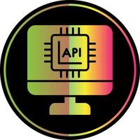 api interfaz glifo debido color icono diseño vector