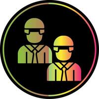 Engineering Team Glyph Due Color Icon Design vector