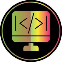 Programming Glyph Due Color Icon Design vector