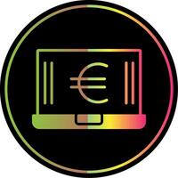 Euro Laptop Glyph Due Color Icon Design vector