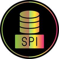 sql bases de datos glifo debido color icono diseño vector